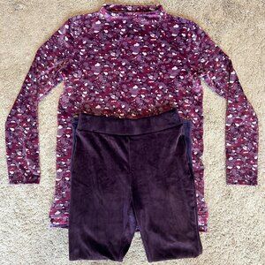 Lands' End Winter Pajama Set Purple (Extra Small)
